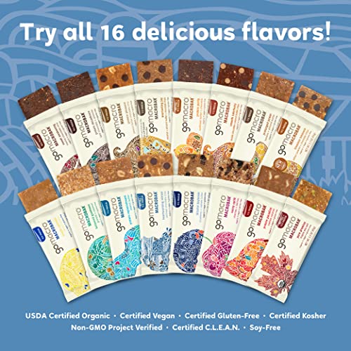 GoMacro MacroBar Organic Vegan Protein Bars - Oatmeal Chocolate Chip (2.3 Ounce Bars, 12 Count)