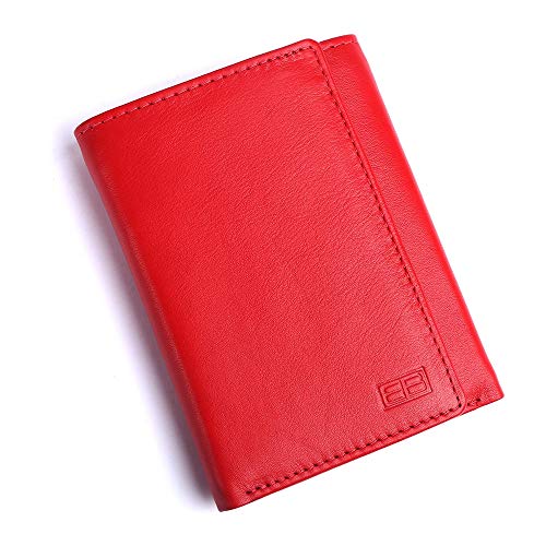 Image of Brooklyn Bridge Genuine Leather Trifold Wallet for Men Genuine Leather Trifold Wallet Card Holder for Men, RFID Protection, Mens Wallet, Purse, Tri Fold, ID Card, Gift for Men Boys Nappa Cognac