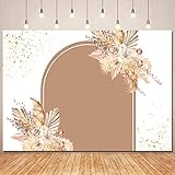 Boho Backdrop for Baby Shower Birthday Decorations,Bohemian Arch Backdrops Pampas Grass Floral Photography Background Boho Shower Wedding Baptism Newborn Party Supplies Banner Photo Booth Props 7x5ft