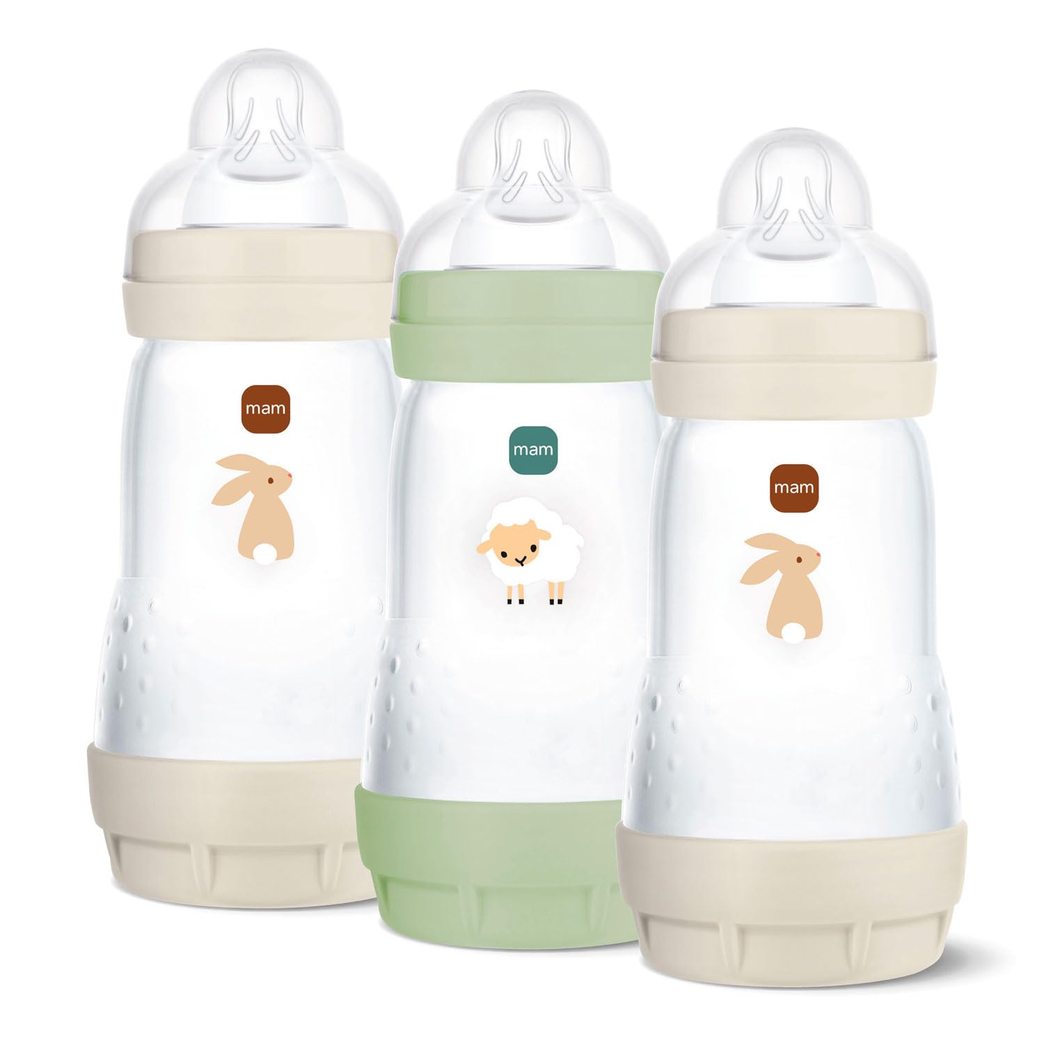 MAM Anti Colic - Bottiglia da 260 ml, confezione da 3 con tettarella, misura 1 0 mesi