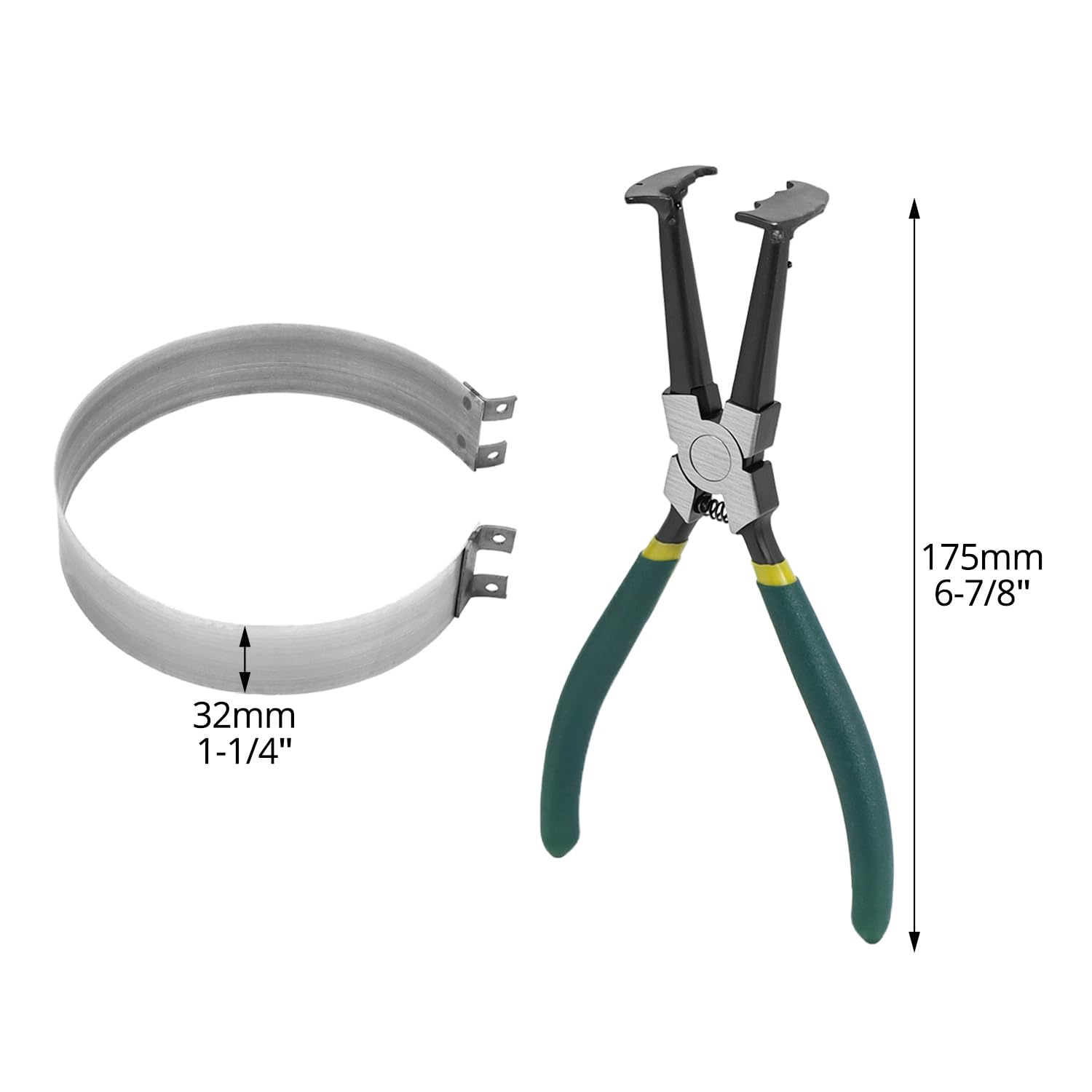 QWORK® Set di compressori a pistone con pinze, 62-145 mm, per SUV/camion/trattori/automobili, inclusa custodia