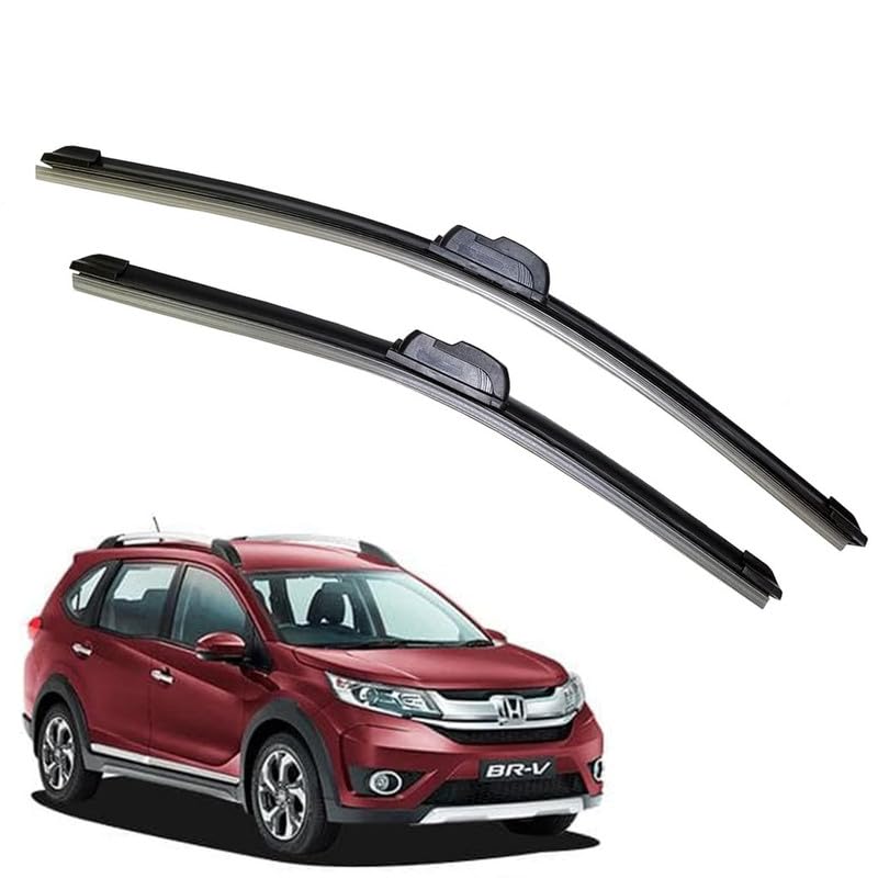 Image of Audio WHeels Perfect Fitting Frameless Windshield 100% Scratch Proof Cleaning Water Repellant Silicon Car Wiper Blades For Equipment Replacement, Set of 2 (D-24 inch & P-16 inch)
