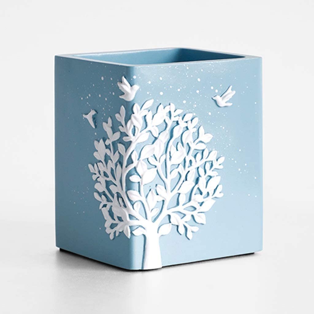 AZHKJKZH Desk Tidy Caddy Pen Holder Environmentally Friendly Resin Beautiful Stationery Modern Daily Used In Office Classroom Family Office Supplies(C)