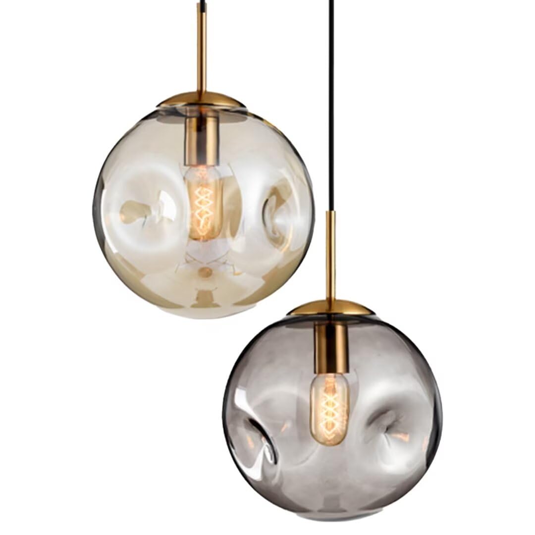 Szklana lampa wisząca wklęsło-wypukła kula żyrandol światło luksusowa prosta lampa sufitowa oświetlenie sufitowe lampka nocna do sypialni, baru, jadalni