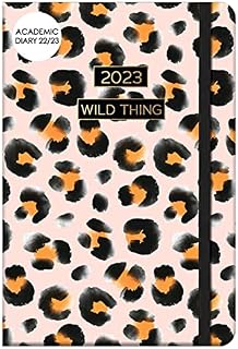 DESIGN GROUP Stylish Pink Animal Leopard Print Wild Thing Design Academic A5 Week-View Diary 2022-23