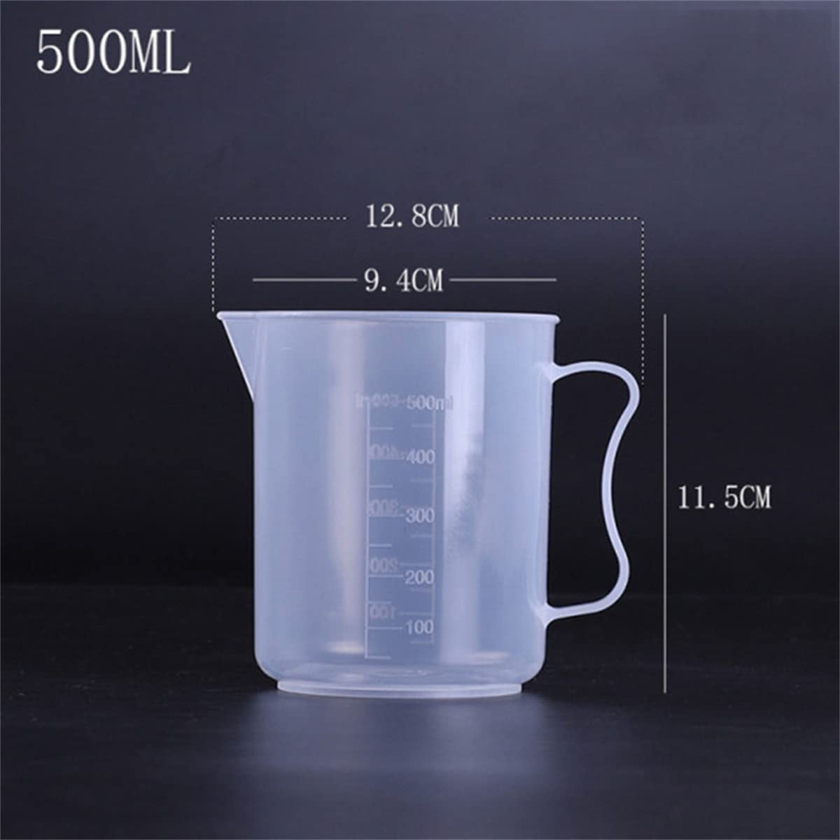2 Tazze Graduatte In Plastica PP Trasparente Da 250 Ml – Becher Da Laboratorio E Cucina Per Misurare Acqua, Farina, Zucchero E Olio