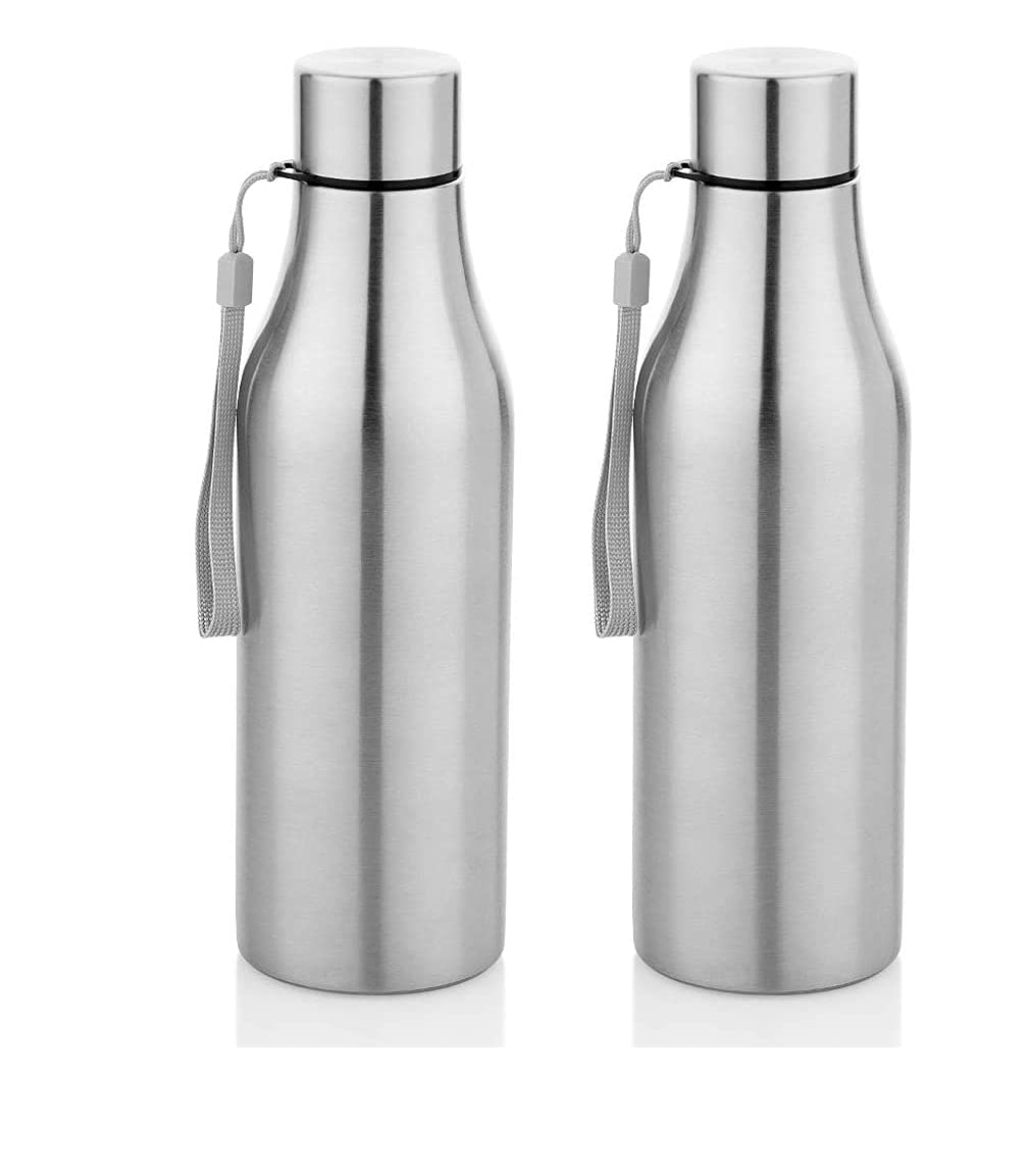 Maha creation set of 2 stainless steel water bottle refrigerator bottles silver 1000ml Amazon