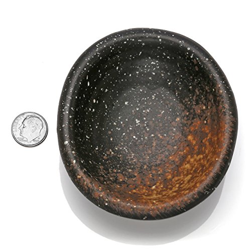 Top Plaza Lava Rock Gemstone Aromatherapy Essential Oil Diffuser Set - Oval Shape Ceramic Incense Burner/Ware/Holder/Bowl With 14Pcs Round Lava Stone Beads