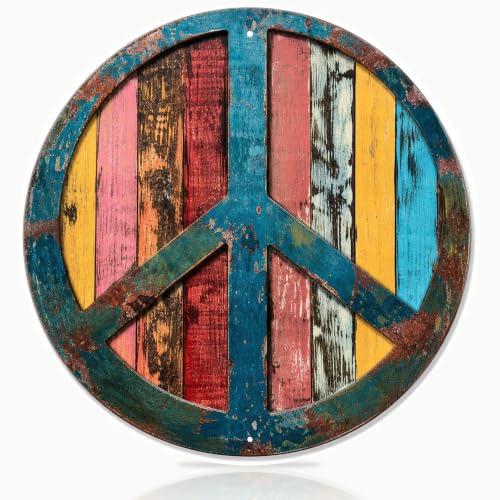 Peace Symbol Metal Sign