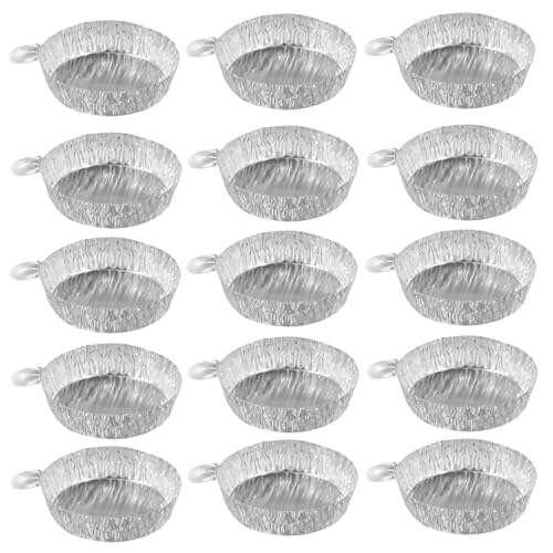 MAGICLULU 100 piezas Platos de Pesaje Pequeños de Aluminio con Asa Resistente Alta Temperatura para Laboratorios y Farmacia Apilables y Fáciles de Usar