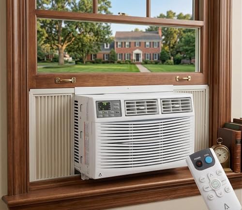 8000 BTU Smart Window Air Conditioner with WiFi & App Control, Ultra Quiet 49dB Window AC Unit Cools up to 350 Sq.ft, 11.5 CEER Energy Efficient, Remote & Voice Control, Dehumidifier