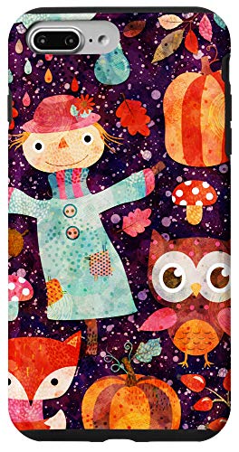 Iphone 7 Plus/8 Plus Cute Autumn Design Scarecrow And Woodland Animals Case #TOP27