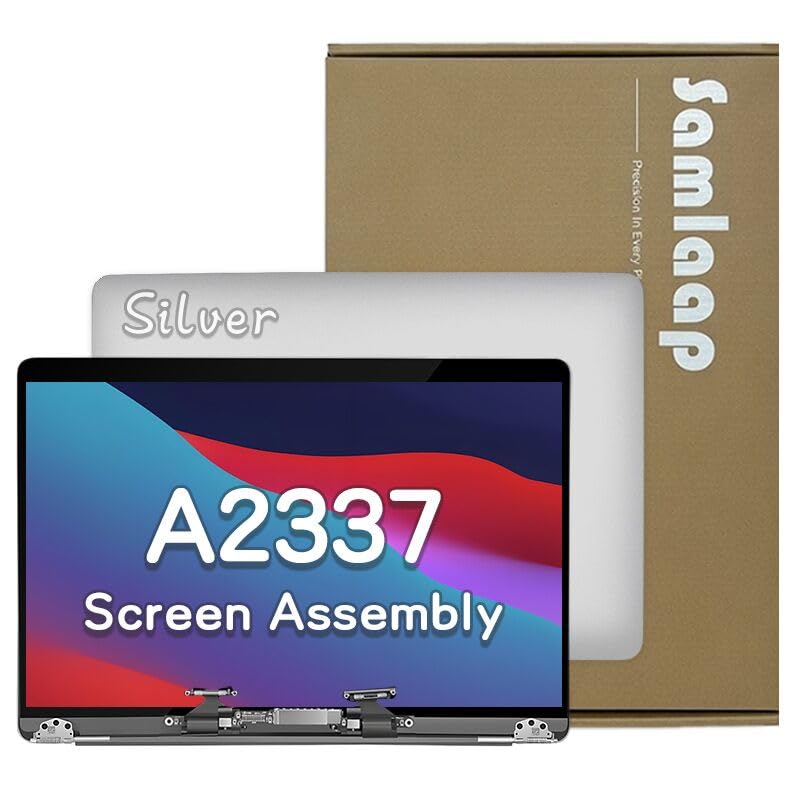 Image of A2337 13.3 inch Replacement Screen for MacBook Air 13 inch M1 2020 Year A2337 Full LCD Screen Display Assembly (Model: EMC 3598 MGN93 MGNA3 MGND3 MGNE3 MGN63 MGN73) (Silver)