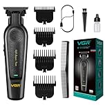VGR 995 Professional Hair Trimmer for Men, Zero Gapped Barber Edgers, Portable Cordless Mens Beard Trimmer Clipper with 4 Guide Combs, USB Rechargeable