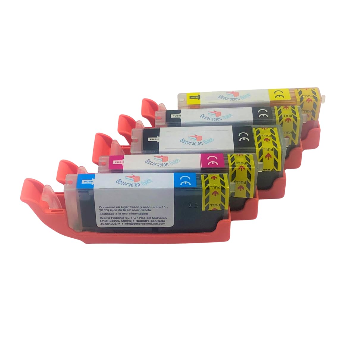 5 X Cartuchos Comestibles compatibles con Canon PGI-580 Y CLi-581. La Tinta Comestible no Contiene Gluten. Comprobar compatibilidades Antes de Comprar