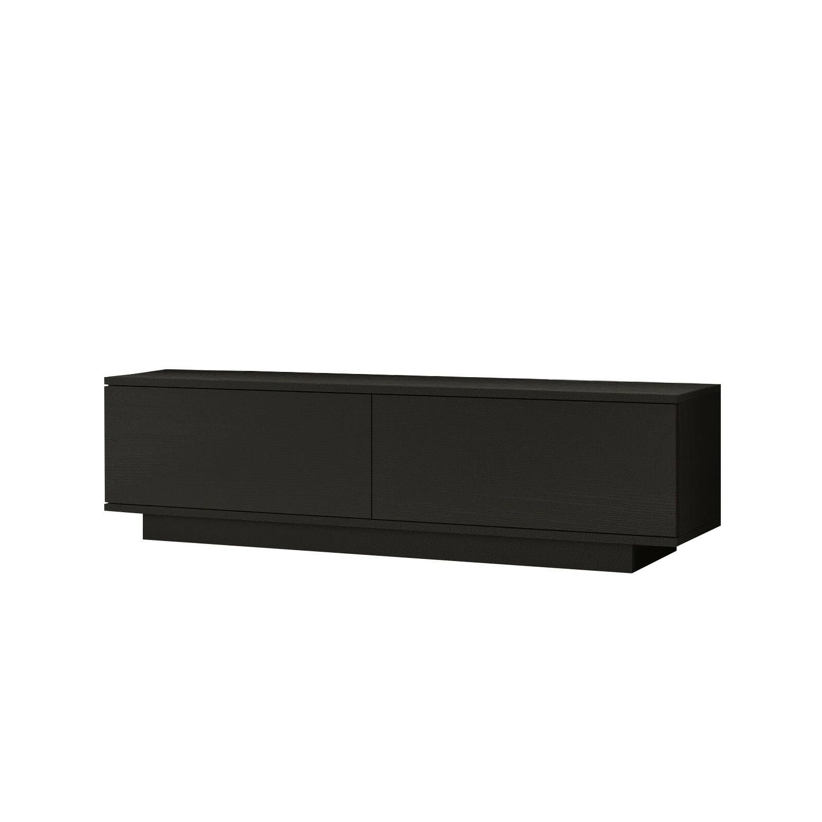 Dmora - Mobile porta TV Zaur, Credenza da soggiorno, Armadio basso per TV, Base parete attrezzata, 140x36h38 cm, Nero
