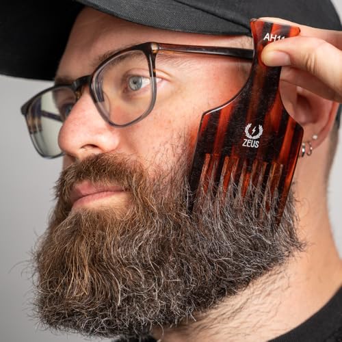 Peine Afro ZEUS 5.25" para cabello rizado y barba miniatura 3