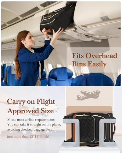 RAINSMORE Carry On Luggage 22x14x9 Airline Approved, 20 Inch Softside Suitcases with Wheels, 3 Piece Luggage Sets, Rolling Carry On Suitcase with TSA Lock for Travel Weekender4