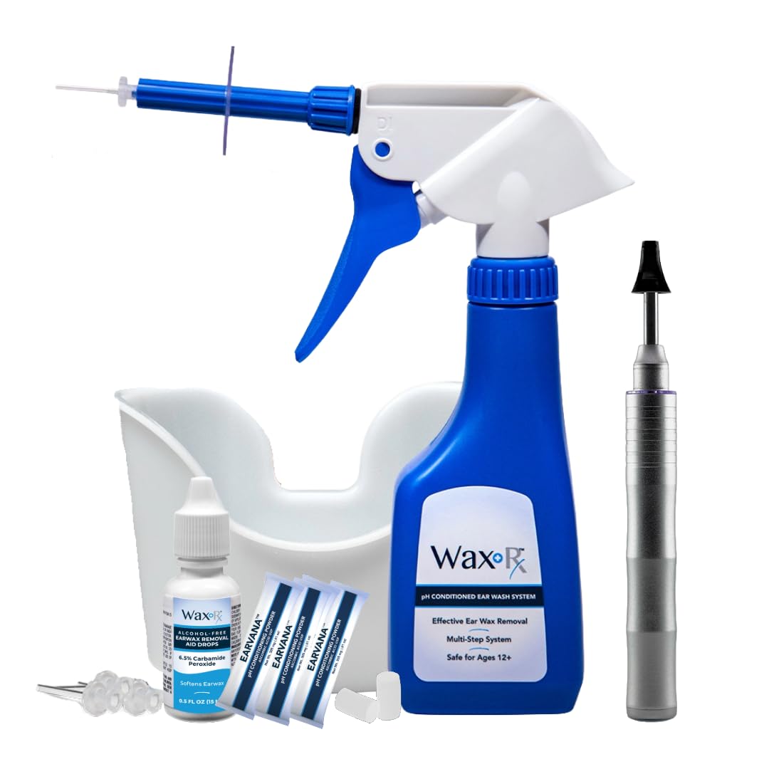 WaxRx Deluxe Ear Wax Removal System Wireless Ear Camera Bundle Complete at-Home Ear Care Kit iOS Android Compatible