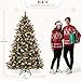 YITAHOME Prelit Pre-Decorated Pine Christmas Tree 6FT with Remote, Artificial Hinged Xmas Tree with 818 Flocked Frosted Tips, 250 Lights, 58 Pine Cones & 58 Red Berries for Holiday Party Office Home