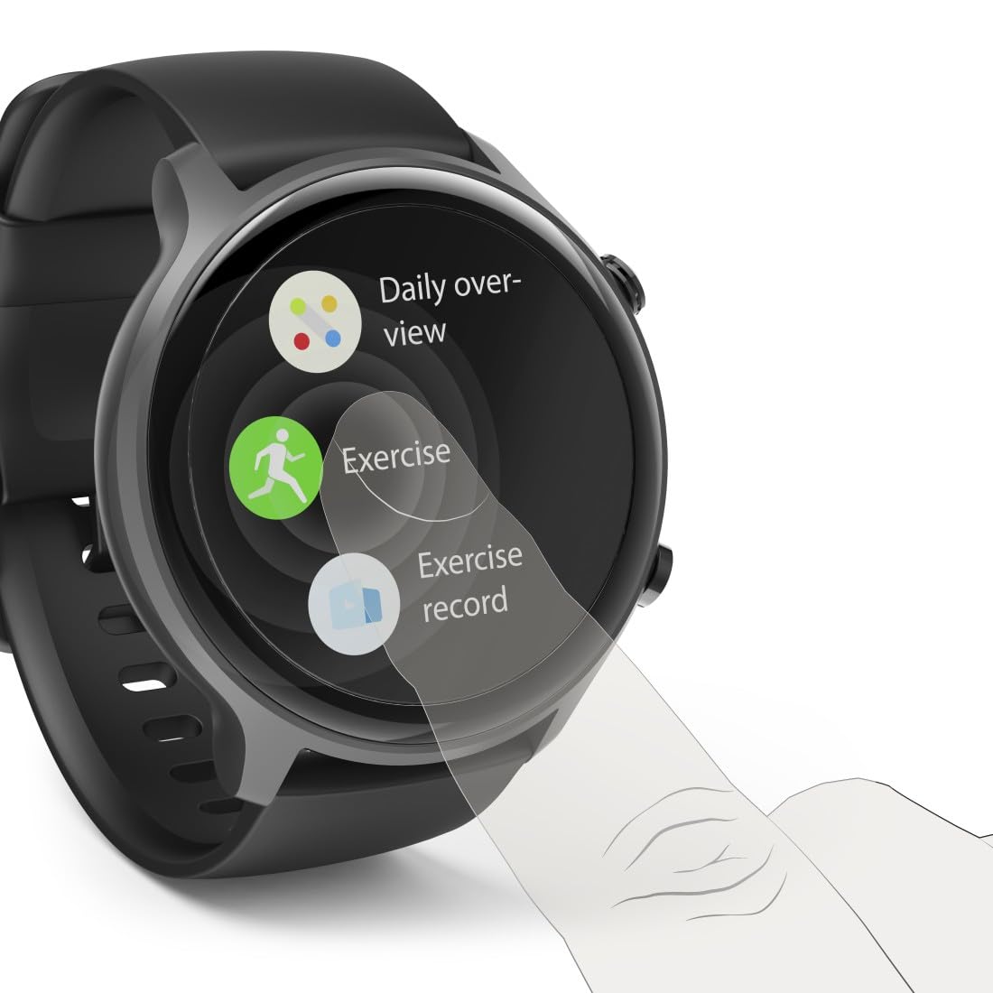 Hama Smartwatch GPS (zegarek inteligentny, smart, LCD, Bluetooth, wodoodporny, pulsoksymetr, powiadomienia, silikonowy pasek, sportowy, fitness) czarny