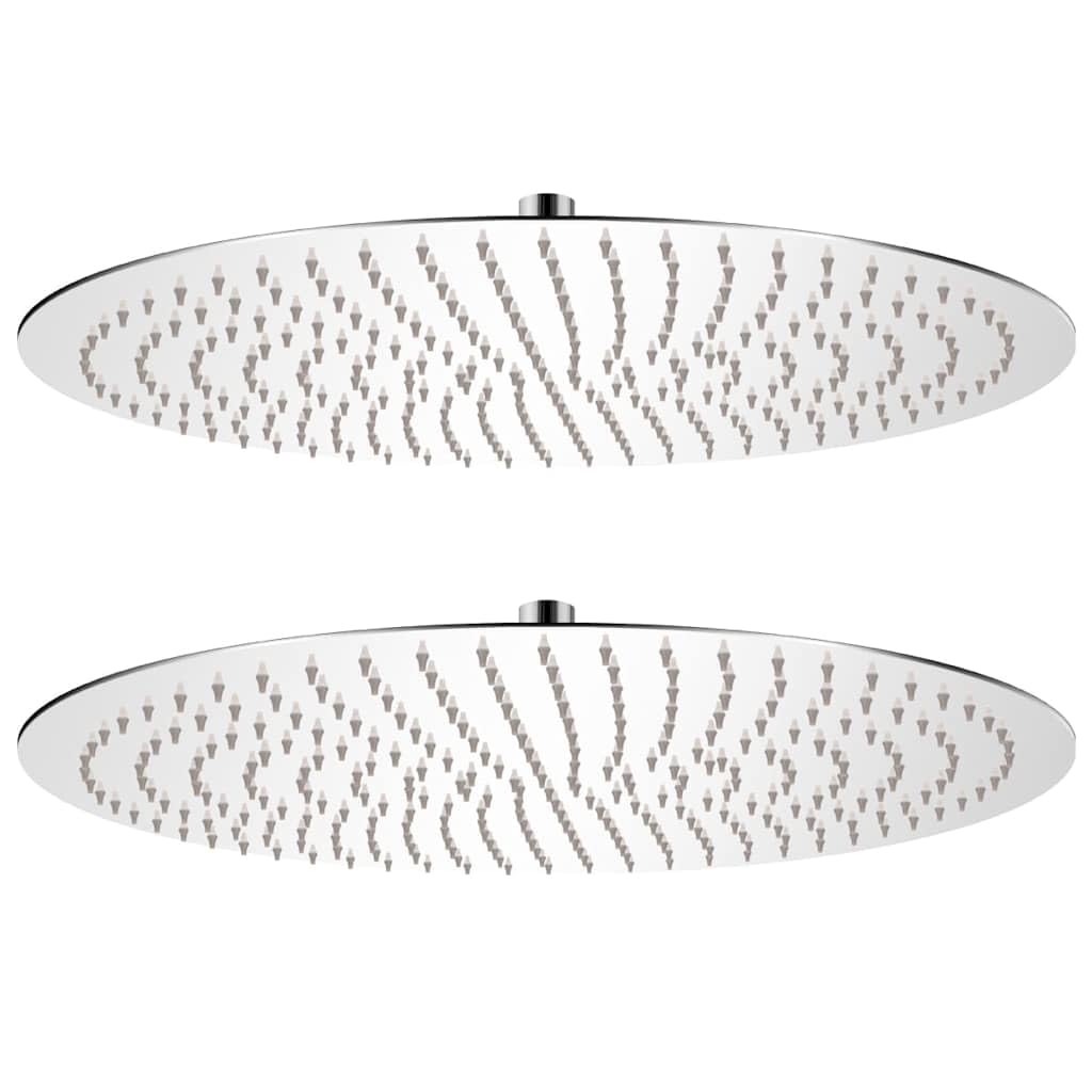 vidaXL 2X Cabezales de Ducha Efecto Lluvia Acero Inoxidable Diámetro 50cm Baño