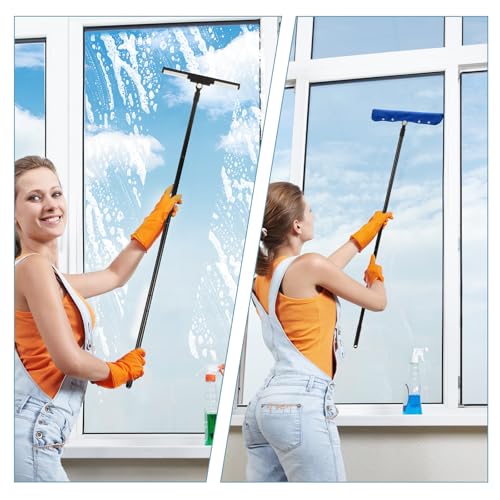 Miniatura 5 de Aiqinu Racleta Para Ducha, Suelo Y Cristal Con Mango Largo Y Cabeza De Silicona Suave Para Una Limpieza Eficaz De Superficies Húmedas, Ancho 36cm
