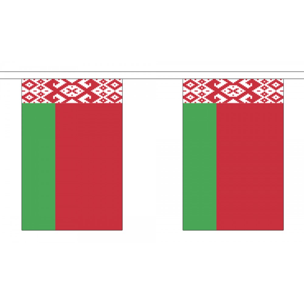 Flagtex Belarus Fabric Bunting – 3m with 10 Flags – Indoor & Outdoor Decoration – String Flags Banners Belarusian Eastern Europe — image 1