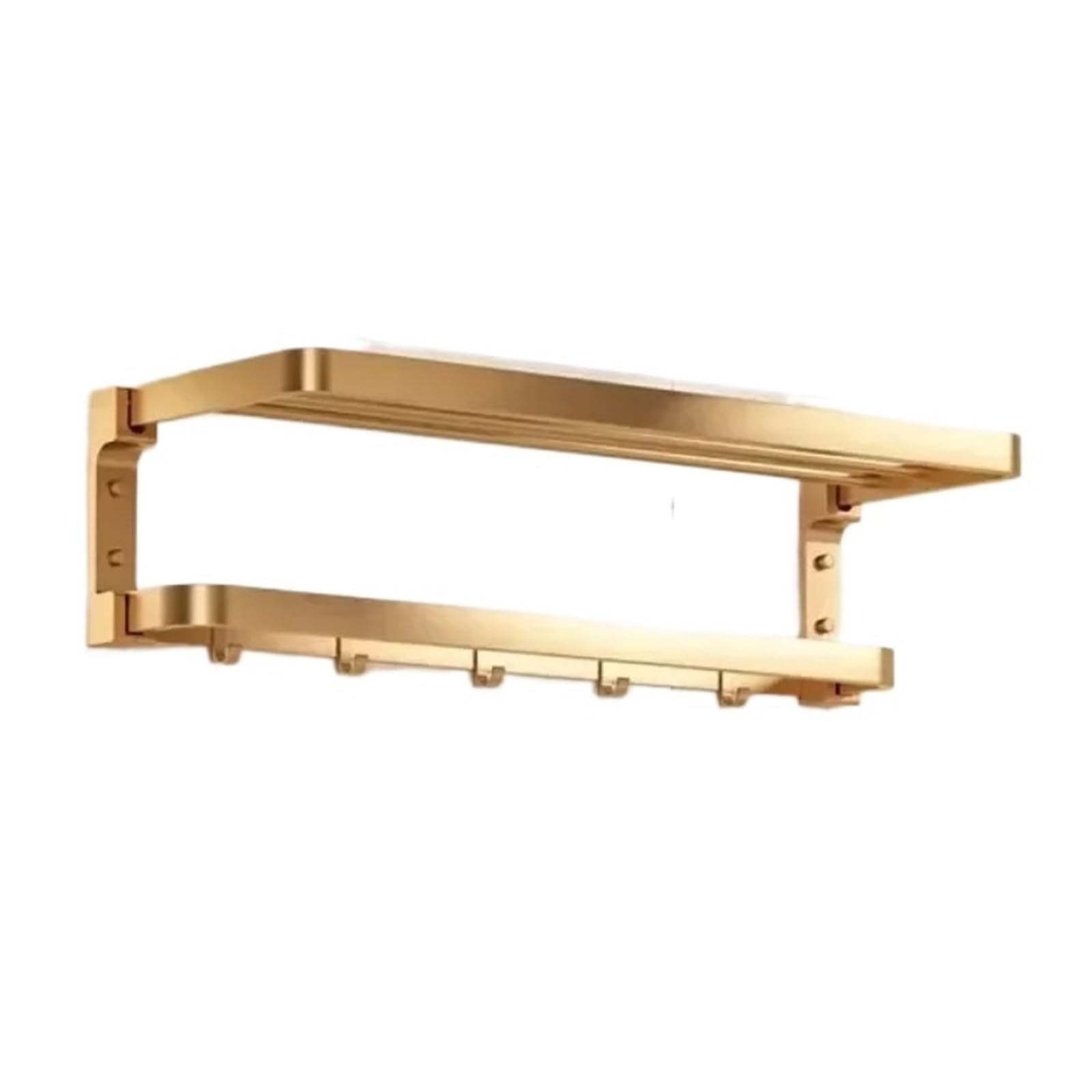 Gold Aluminum Towel Rack Bar Rail Paper Holder Robe Hook Bath Hanger Shelf Easy Maintenance(Towel Bar02-60cm)