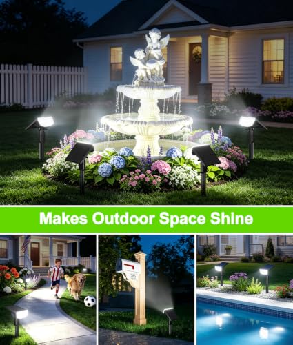 (6-Pack) LETMY Outdoor Solar LED Stake Spot Lights, 104 LED Solar Spotlights, IP65 Waterproof - image 8