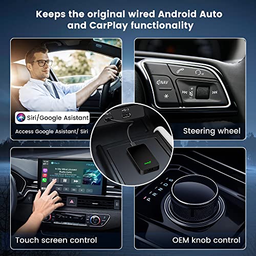 Image of CarlinKit 5.0 Wireless CarPlay Adapter,Wireless Android Auto Adapter for OEM Wired CarPlay /Wired Android Auto Car 2023 Upgrade Version CPC200-2air Realize Wired to Wireless,5G WiFi,OTA Upgrade