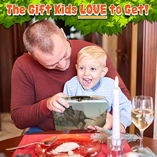 3 Bees & Me Fun Dinosaur Toys For Kids 3-5, 5-7, 8-12 - 12 Large Dino Toy Figures With Storage Box Case - 6 Inch Dinosaurs - Dinosaur Toys For Boys, Girls, Toddlers For Imaginative Play #TOP1