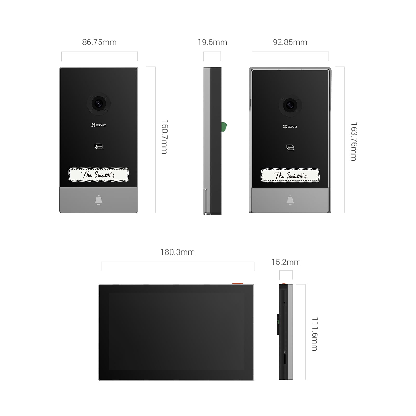 EZVIZ HP7 2K Videocitofono Kit con Citofono x2 e Schermo Tattile a Colori da 7 Pollici — immagine 11 di 14
