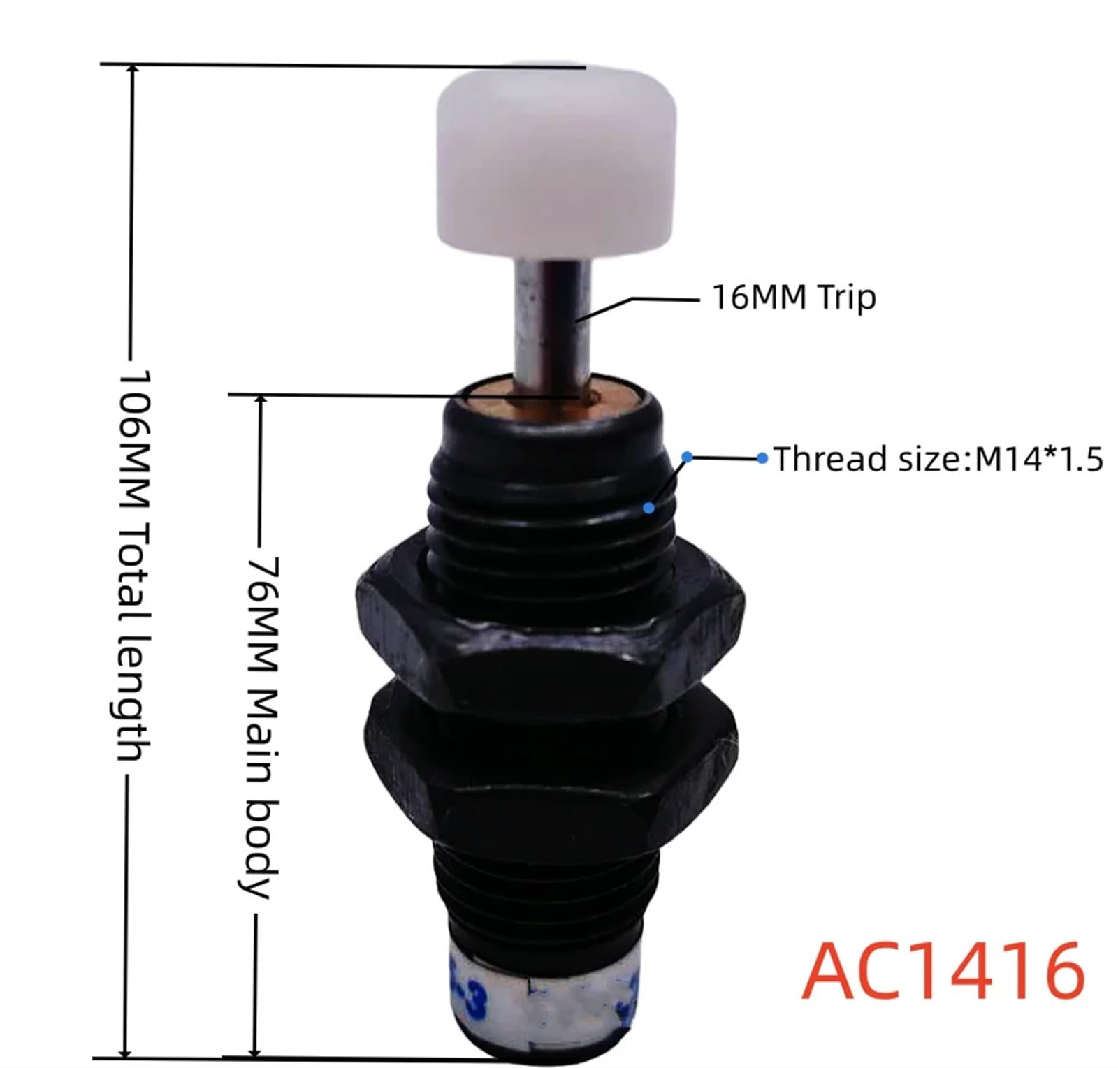 Amortiguador de cilindro neumático con compensación automática, amortiguador hidráulico, 1 unidad, AC0806, AC1008, AC1210, AC1412, AC1416(AC1416,-2 Medium speed)