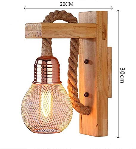 Lámpara de pared industrial de hierro retro con polea para iluminación interior de salones 4