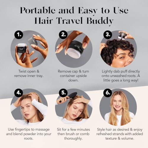 Kitsch Dry Shampoo for Women | Texture Powder for Men – Volumizing Dark Hair Powder, Unscented, Organic, No White Cast, Paraben & Benzene Free, Travel Size, 8g - Image 5