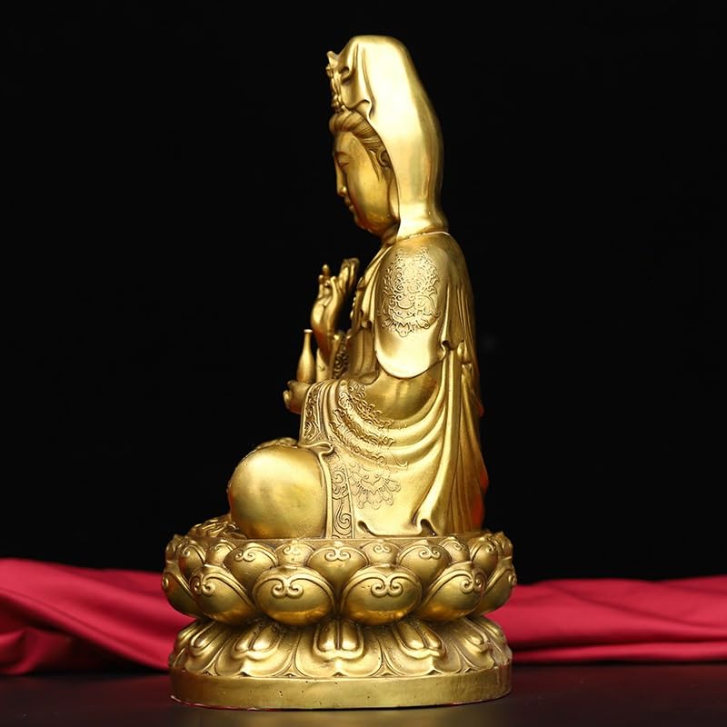 Estatua De Buda para Interiores Estatua de Buda de latón Guanyin, Adornos artesanales, Estatua de Bodhisattva, Estatua de meditación, decoración Estatua De Buda Meditando(M)