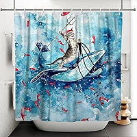 Rideau De Douche Halloween - Motif Ferme Automne Avec Squelettes Et Citrouilles - Imperméable 183x198 Cm - 12