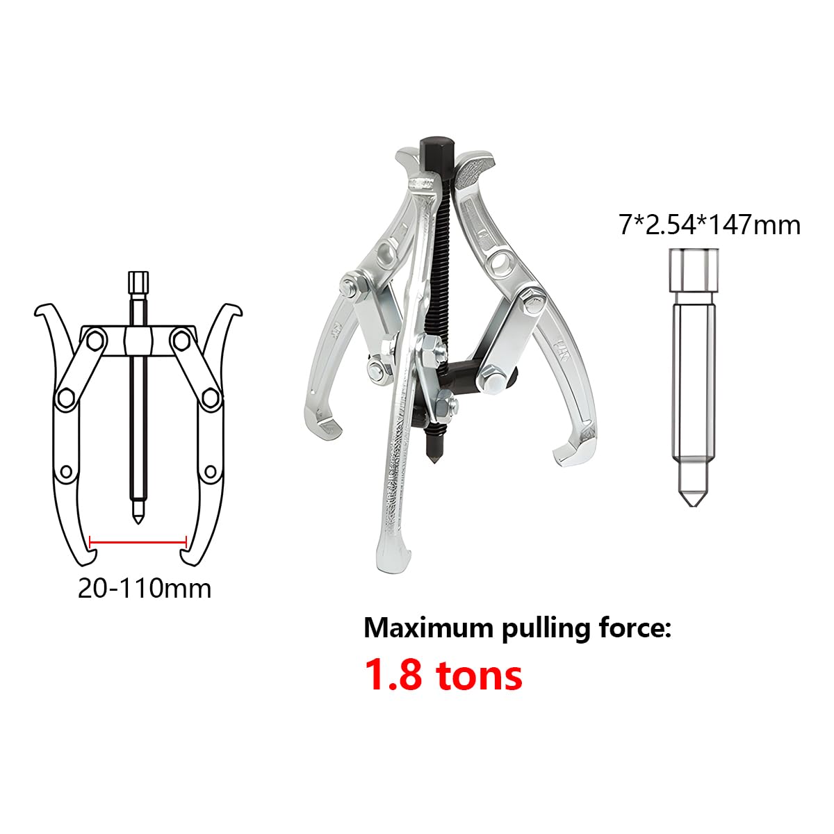 JNNJ Estrattore per Cuscinetti Interni, Estrattore per Ingranaggi A 3 Ganasce, 3 Ganasce per Estrattore Ingranaggi, Estrattore-Cuscinetti Interni Auto, Estrattore-Cuscinetti Auto Moto(13cm)