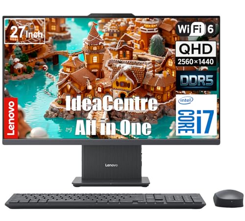 Lenovo ThinkCentre Ordinateur de bureau à écran tactile tout-en-un de 27 po | Intel Core i7 de 13e génération (10 cœurs, jusqu'à 4,90 GHz) | RAM 64 Go,...