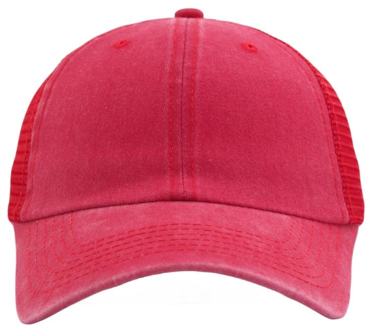 Image of Vintage Washed Snapback Baseball Hat for Men Women, Unstructured Cotton Crown /Soft Mesh /Flexible Visor /Foldbale for Pocket