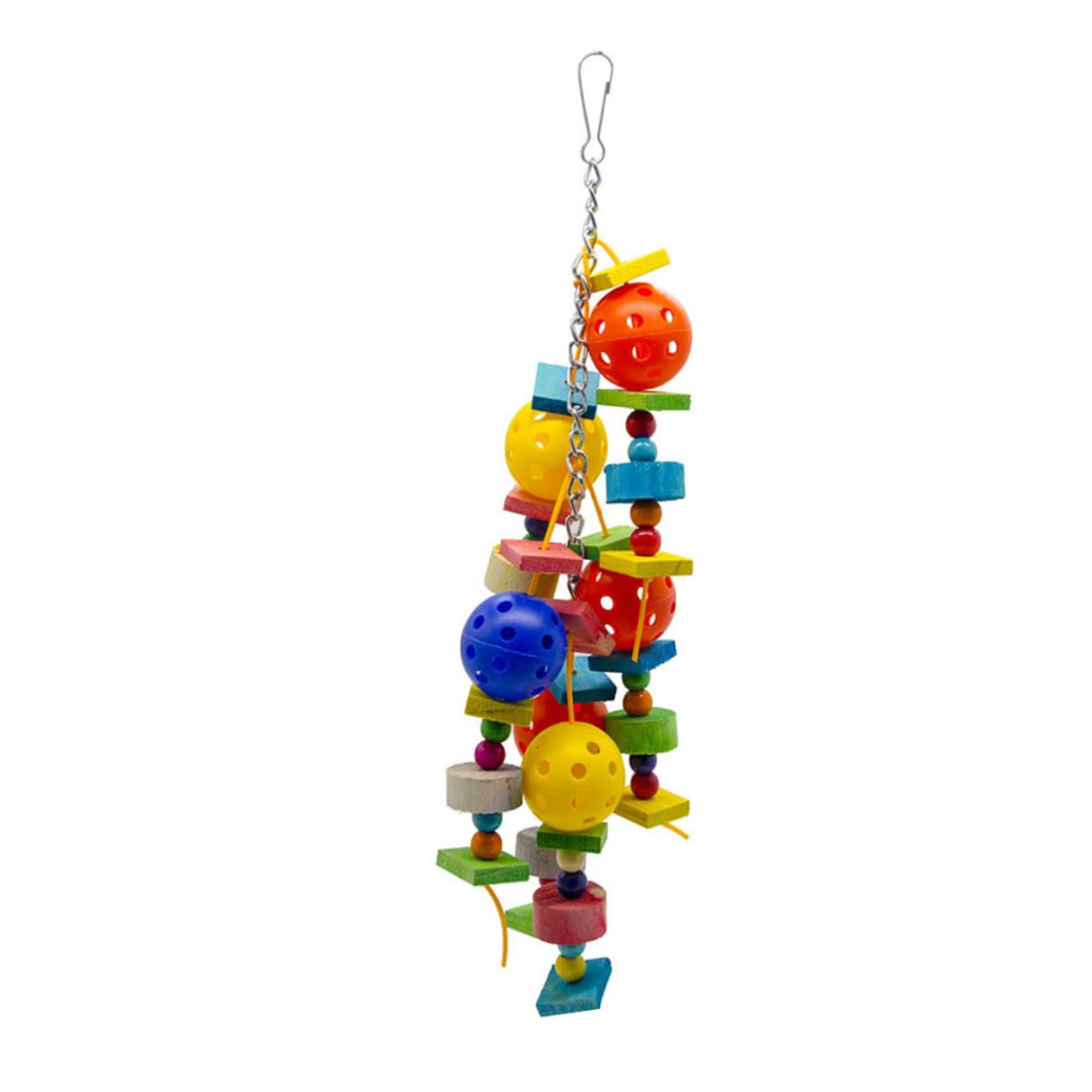 DOITOOL 3pezzi Giocattolo Educativo Per Pappagalli Ciondolo Legno e Plastica Con Sfere Hollow Gioco Appeso Per Uccelli Stimola Attività e Divertimento