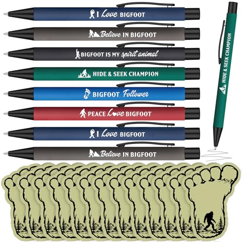 Cadeaux de Noël Bigfoot : lot de 24 stylos Sasquatch et notes adhésives amusants