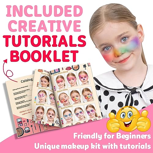 image for Hollyhi 58 Pcs Kids Makeup Kit for Girl, Princess Toys Real Washable C