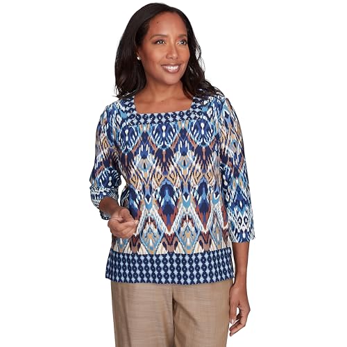 Alfred Dunner Ikat Diamond Border Top Cotton (US,...