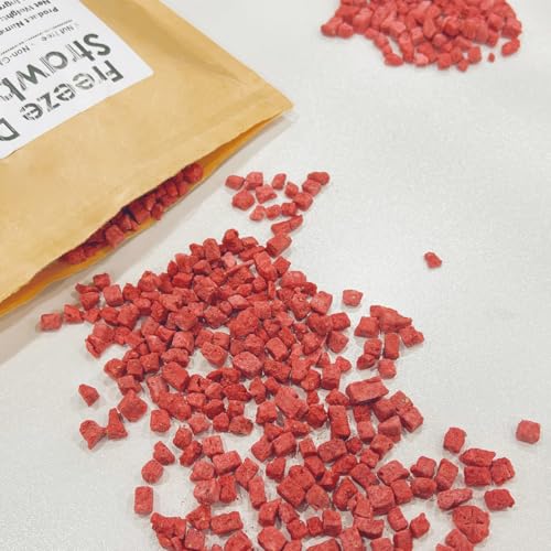 Trozos de Fresas Liofilizadas Premium 8.8 Oz/250g, Fresas Crujientes en Cubitos Secas, 100% Naturales y Sin Aditivos, Sin Azúcar (8.8 oz)