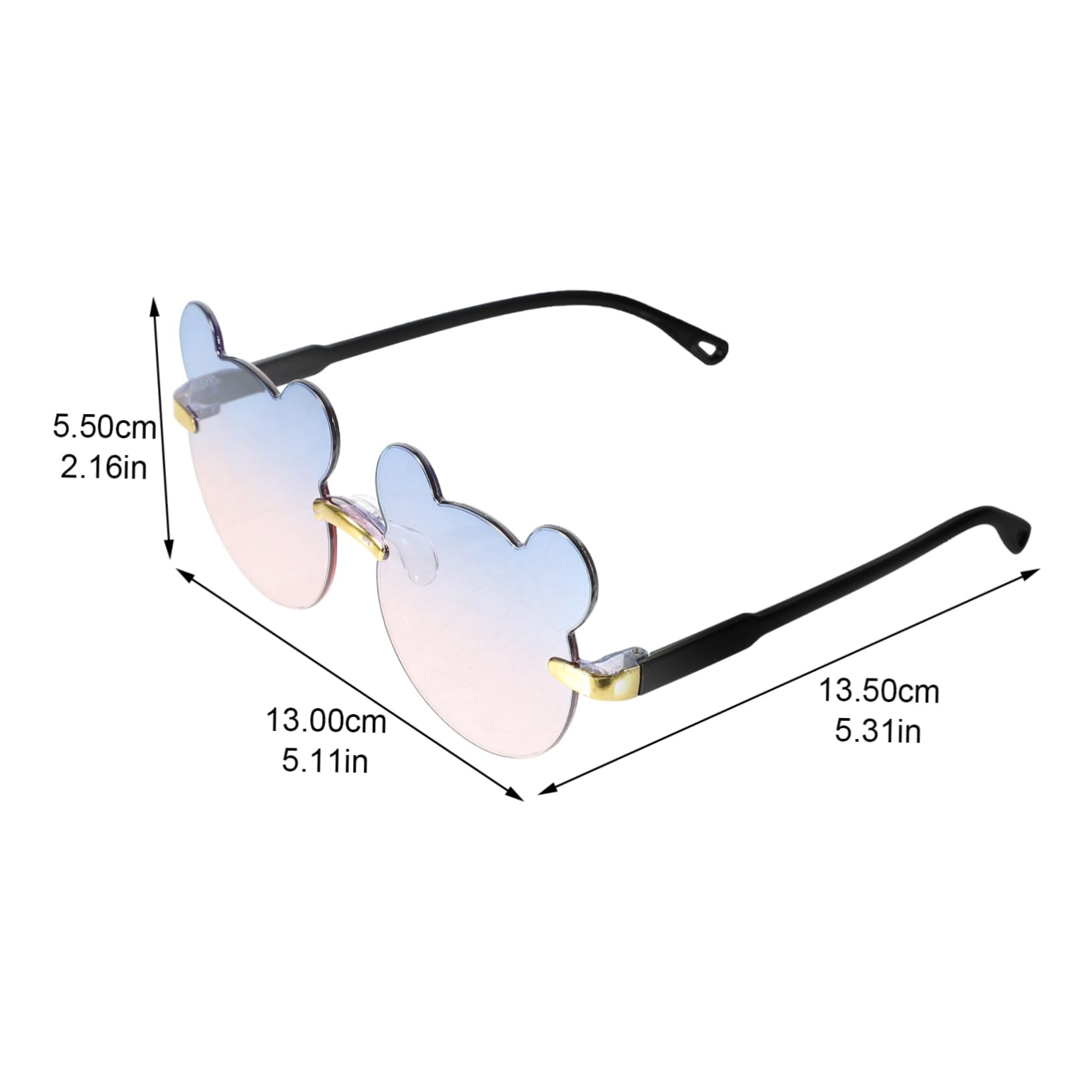PartyKindom 3pcs Novelty Bear Sunglasses Boys and Girls Fake Glasses Party Photo Props Trendy Round Sunglasses
