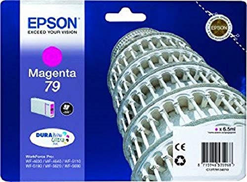 Epson - C13T79014010 - Cartouche d'encre d'origine Durabrite Noir 2 600 Pages Amazon Dash Replenishment est prêt & Cartouche 79 Durabrite - Singlepack Magenta