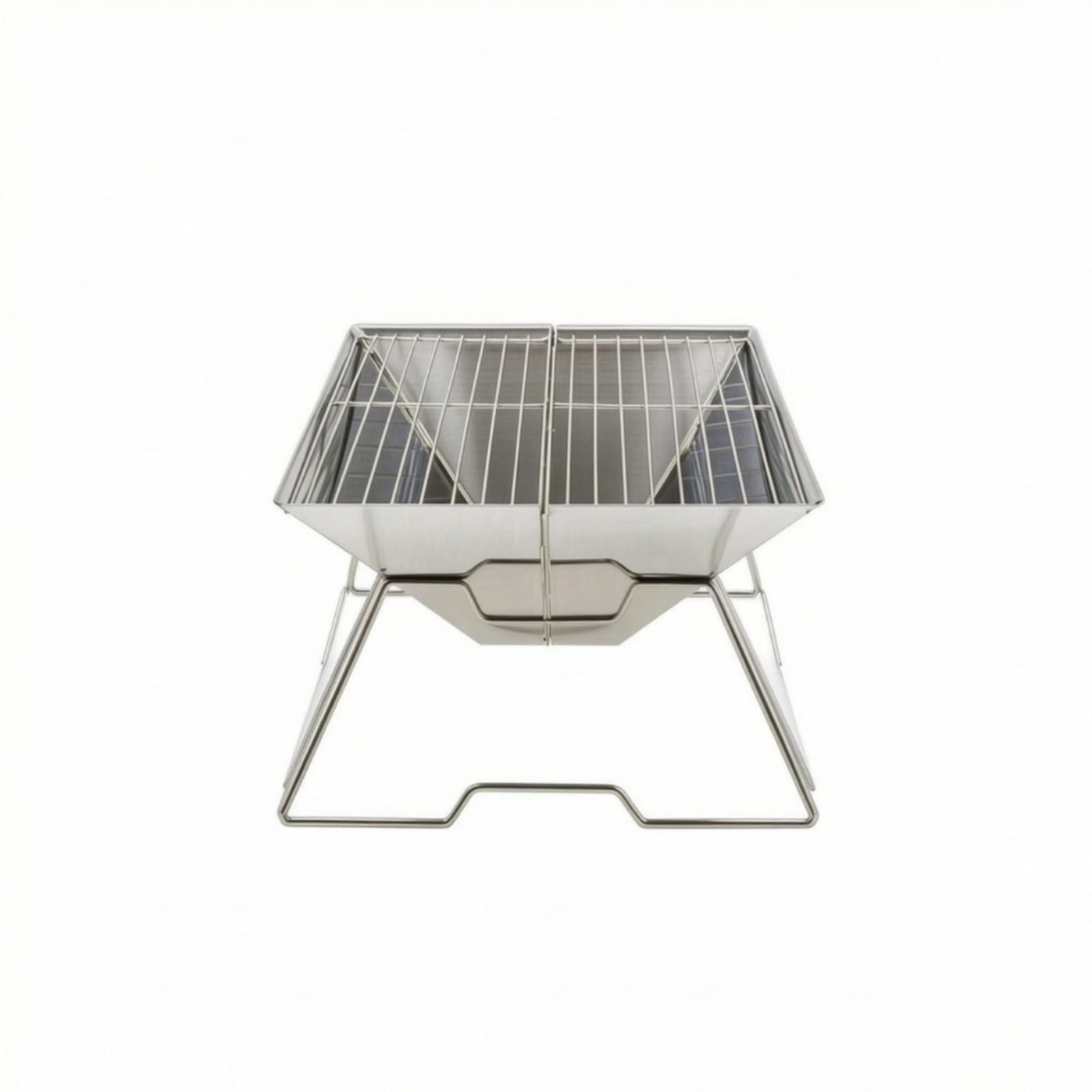 Qianly Barbecue Portatile con Borsa Compatto Griglia Pieghevole da Esterno Leggera per Campeggiatori, Giardino, Quadrato Standard