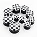 Awinrel Checkered and Spiral Saddle Ear Gauges Set UV Acrylic Ear Plugs Tunnel Stretcher Expander Body Piercing Jewelry 4 Pieces 3/4